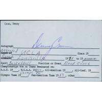 Denny Crum Louisville Cardinals Coach Signed 3x5 Index Card JSA Authenticated