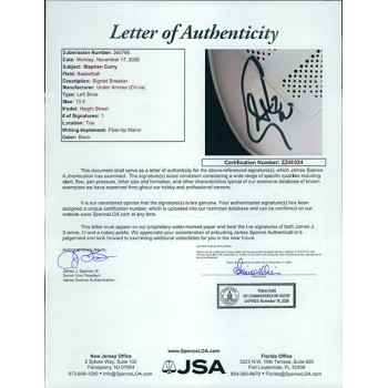 Stephen Curry Golden State Warriors Signed Under Armour Curry 2 Shoe JSA Authen Stephen Curry Golden State Warriors Signed Under Armour Curry 2 Shoe JSA Authen