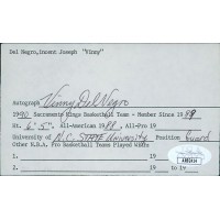 Vinny Del Negro Sacramento Kings Signed 3x5 Index Card JSA Authenticated Vinny Del Negro Sacramento Kings Signed 3x5 Index Card JSA Authenticated