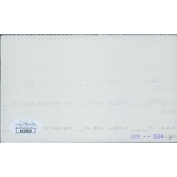 Harold E. "Bud" Foster Wisconsin Signed 3x5 Index Card JSA Authenticated