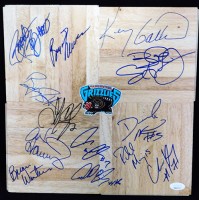 Vancouver Grizzlies 1995-96 Team Signed 12x12 Floorboard JSA Authenticated