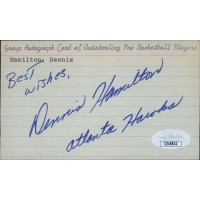 Dennis Hamilton Atlanta Hawks Signed 3x5 Index Card JSA Authenticated