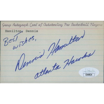Dennis Hamilton Atlanta Hawks Signed 3x5 Index Card JSA Authenticated Dennis Hamilton Atlanta Hawks Signed 3x5 Index Card JSA Authenticated