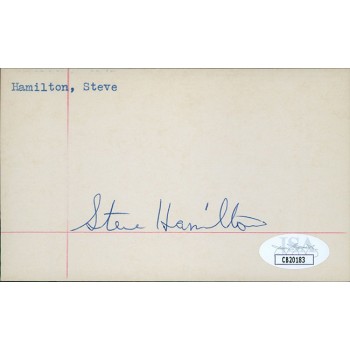 Steve Hamilton Minneapolis Lakers Signed 3x5 Index Card JSA Authenticated Steve Hamilton Minneapolis Lakers Signed 3x5 Index Card JSA Authenticated