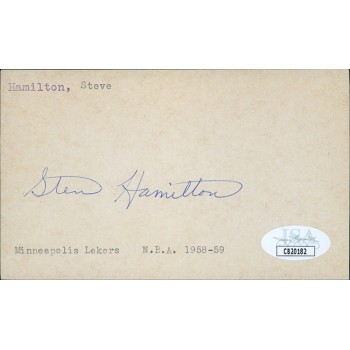 Steve Hamilton Minneapolis Lakers Signed 3x5 Index Card JSA Authenticated Steve Hamilton Minneapolis Lakers Signed 3x5 Index Card JSA Authenticated