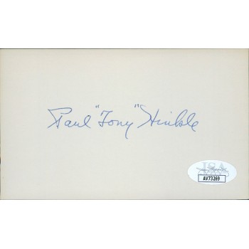 Tony Hinkle Coach Signed 3x5 Index Card JSA Authenticated