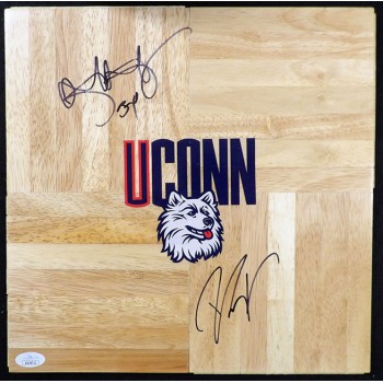 UConn Huskies Rudy Gay Hasheem Thabeet Signed 12x12 Floorboard JSA Authenticated