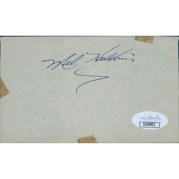 Mel Hutchins Fort Wayne Pistons Signed 3x5 Cut Page JSA Authenticated Mel Hutchins Fort Wayne Pistons Signed 3x5 Cut Page JSA Authenticated
