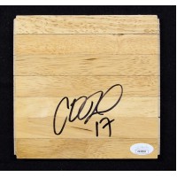 Chris Johnson Portland Trail Blazers Signed 6x6 Floorboard JSA Authenticated