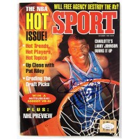 Larry Johnson Charlotte Hornets Signed Sport Oct 1992 Magazine JSA Authentic