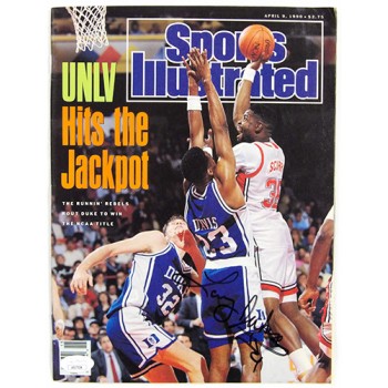 Larry Johnson UNLV Runnin' Rebels Signed Sports Illustrated Magazine JSA Authen