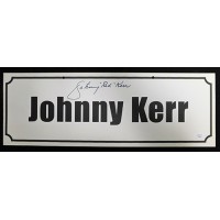 Johnny Red Kerr Signed 7x20 Name Plate Convention Sign JSA Authenticated