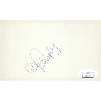 Calvin Murphy Houston Rockets Signed 3x5 Index Card JSA Authenticated