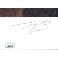 Shaquille O'Neal Basketball Player Signed 2.5x3.5 Cut Cardstock JSA Authentic