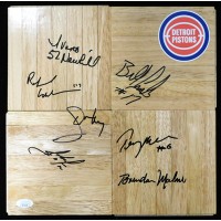 Detroit Pistons 1994-95 Team Signed 12x12 Floorboard JSA Authenticated
