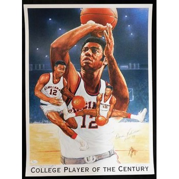 Oscar Robertson Signed College Player of The Century Lithograph JSA Authentic