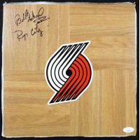 Bill Schonely Portland Trail Blazers Signed 12x12 Floorboard JSA Authenticated