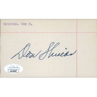 Don Shields Temple Owls Signed 3x5 Index Card JSA Authenticated