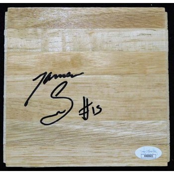 James Singleton Dallas Mavericks Signed 6x6 Floorboard JSA Authenticated