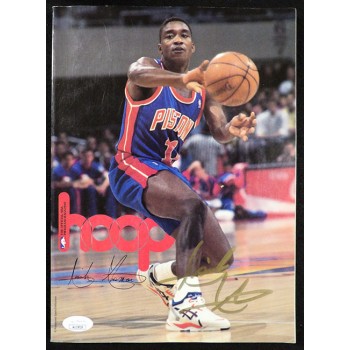 Isiah Thomas Detroit Pistons Signed Hoop Magazine Program JSA Authenticated