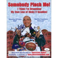 Dick Vitale Sportscaster Signed 8.5x11 Promo Flyer Page JSA Authenticated