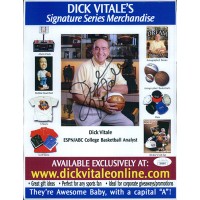 Dick Vitale Sportscaster Signed 8.5x11 Promo Flyer Page JSA Authenticated
