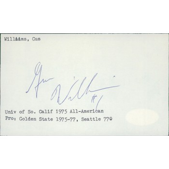 Gus Williams Basketball Player Signed 3x5 Index Card JSA Authenticated