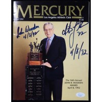 John Wooden Christian Laettner Signed Mercury April 1992 Magazine JSA Authentic