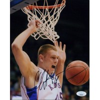 Cole Aldrich Kansas Jayhawks Signed 8x10 Matte Photo JSA Authenticated