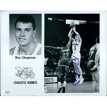 Rex Chapman Charlotte Hornets Signed 8x10 Glossy Photo JSA Authenticated