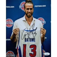 Luigi Datome Detroit Pistons Signed 8x10 Glossy Photo JSA Authenticated