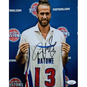 Luigi Datome Detroit Pistons Signed 8x10 Glossy Photo JSA Authenticated