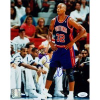 Sean Elliott Detroit Pistons Signed 8x10 Glossy Photo JSA Authenticated