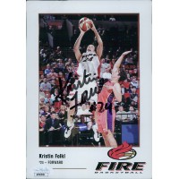 Kristin Folkl Portland Fire Signed 5x7 Cardstock Promo Photo JSA Authenticated