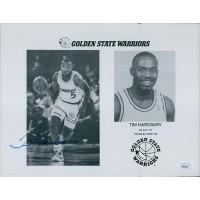 Tim Hardaway Golden State Warriors Signed 8.5x11 Stock Photo JSA Authenticated