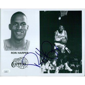 Ron Harper Los Angeles Clippers Signed 8x10 Glossy Photo JSA Authenticated