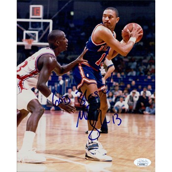 Mark Jackson New York Knicks Signed 8x10 Glossy Photo JSA Authenticated