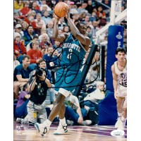 Larry Johnson Charlotte Hornets Signed 8x10 Glossy Photo JSA Authenticated