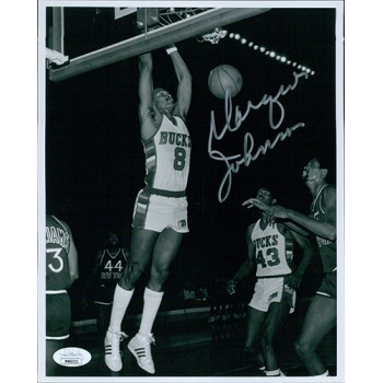 Marques Johnson Milwaukee Bucks Signed 8x10 Glossy Photo JSA Authenticated