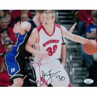 Jon Leuer Wisconsin Badgers Signed 8x10 Matte Photo JSA Authenticated