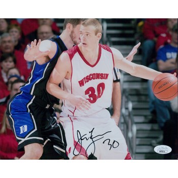 Jon Leuer Wisconsin Badgers Signed 8x10 Matte Photo JSA Authenticated