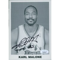 Karl Malone Utah Jazz Signed 5x7 Paper Stock Promo Photo JSA Authenticated