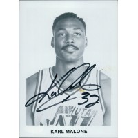 Karl Malone Utah Jazz Signed 5x7 Paper Stock Promo Photo JSA Authenticated