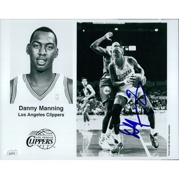 Danny Manning Los Angeles Clippers Signed 8x10 Glossy Photo JSA Authenticated