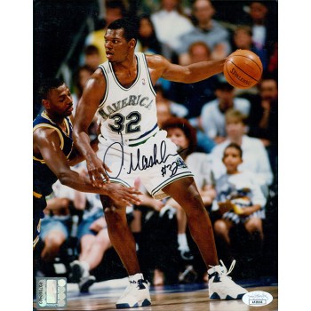 Jamal Mashburn Dallas Mavericks Signed 8x10 Glossy Photo JSA Authenticated