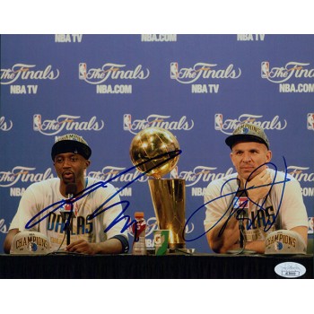 Dallas Mavericks Jason Kidd Jason Terry Signed 8x10 Matte Photo JSA Authentic