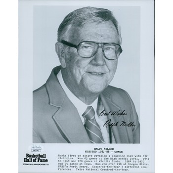 Ralph Miller Coach Signed 8x10 Glossy Photo JSA Authenticated