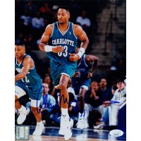 Alonzo Mourning Charlotte Hornets Signed 8x10 Glossy Photo JSA Authenticated