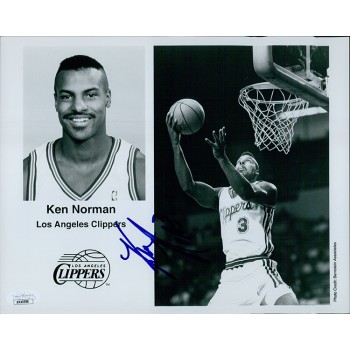 Ken Norman Los Angeles Clippers Signed 8x10 Glossy Photo JSA Authenticated