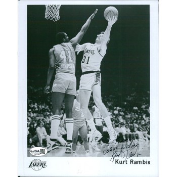 Kurt Rambis Los Angeles Lakers Signed 8x10 Glossy Photo JSA Authen Personalized